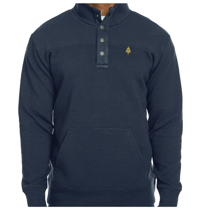 Embroidered Tree Ripple Fleece Snap Pullover