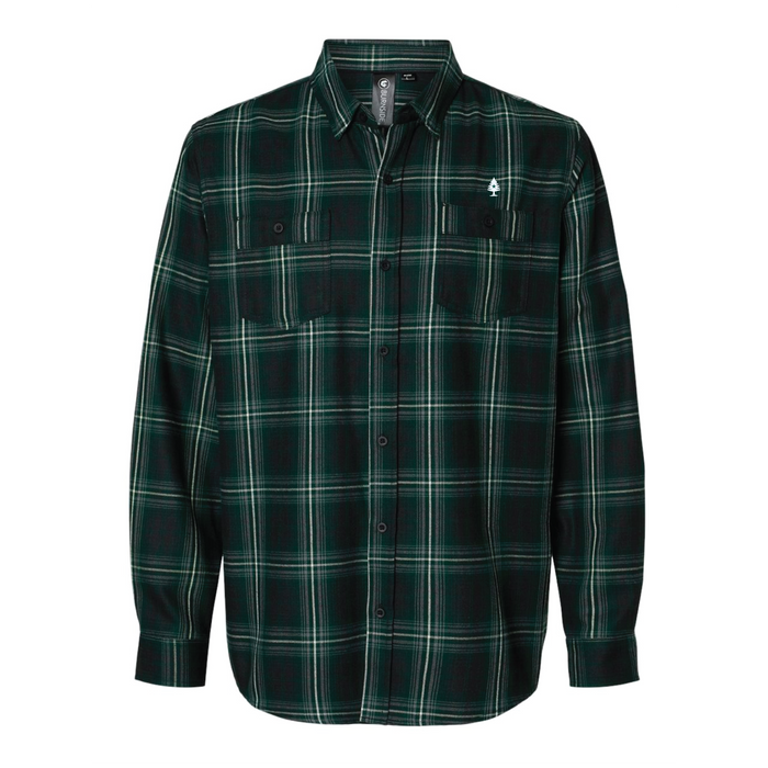 Men's Plaid Flannel Shirt Black Green