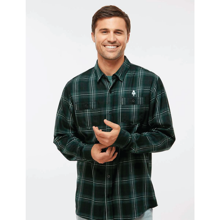 Men's Plaid Flannel Shirt Black Green