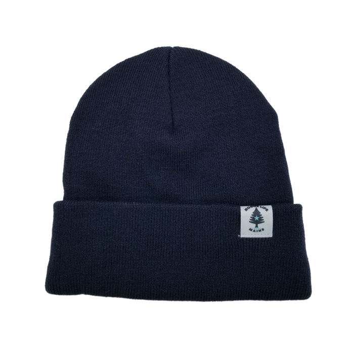 Rogue Life Logo Leather Patch Fleece-Lined Knit Beanie