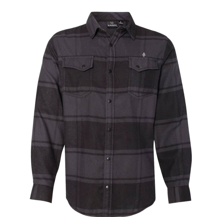 Men's Plaid Flannel Shirt Black Grey