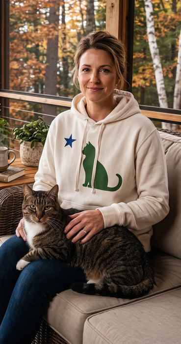 The "Purrrfect" Maine Cat Flag Hoodie ROGUE LIFE Co. Hoodie