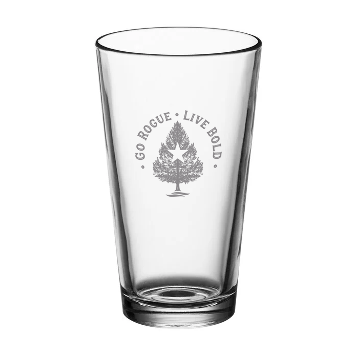 Go Rogue Live Bold 16 oz Pint Glass