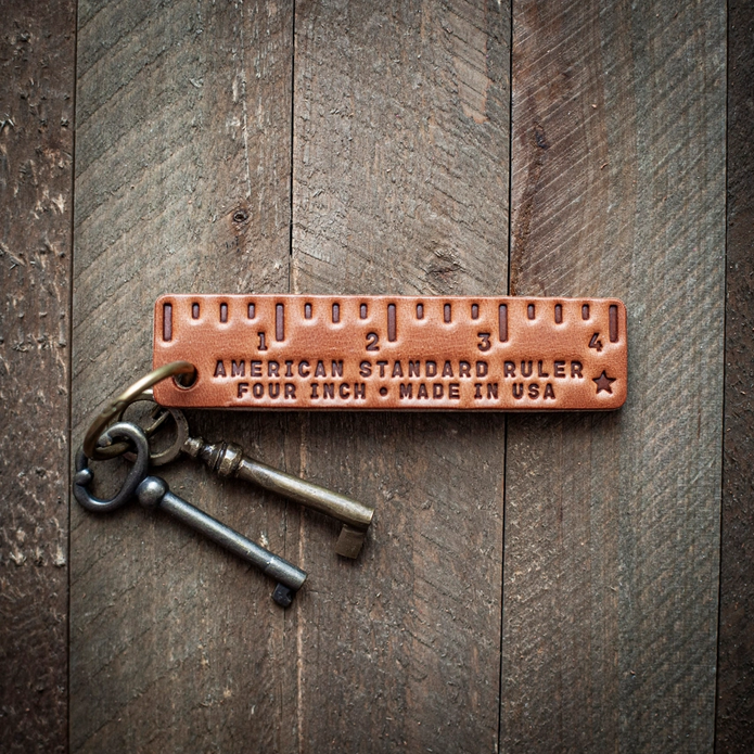 Leather Pocket Ruler Key Chain