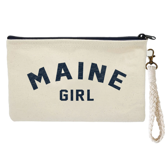 Maine Girl Navy Zipper Pouch Wristlet