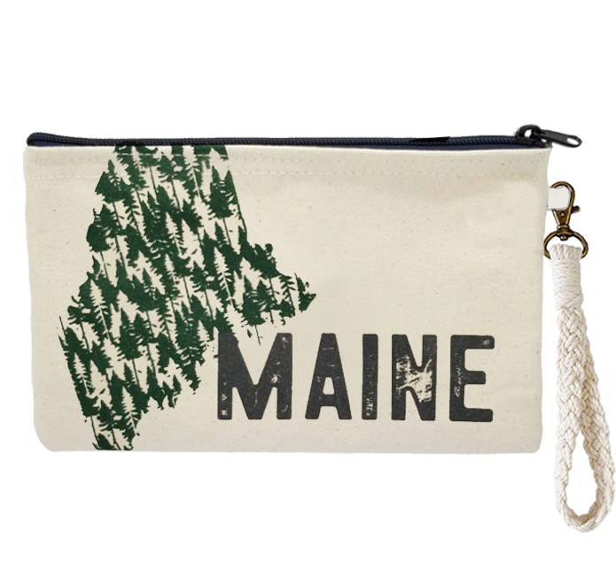 Pine State Zipper Pouch Wristlet