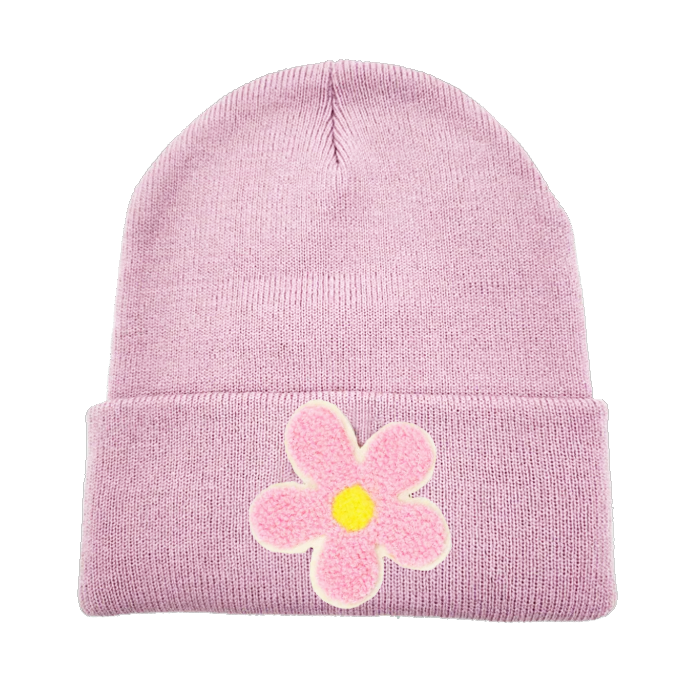 Youth Flower Chenille Beanie