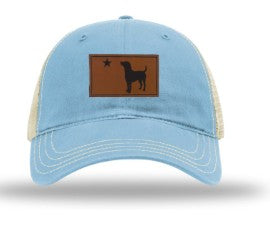 Leather Maine Dog Flag Trucker Hat ROGUE LIFE Co. Hat
