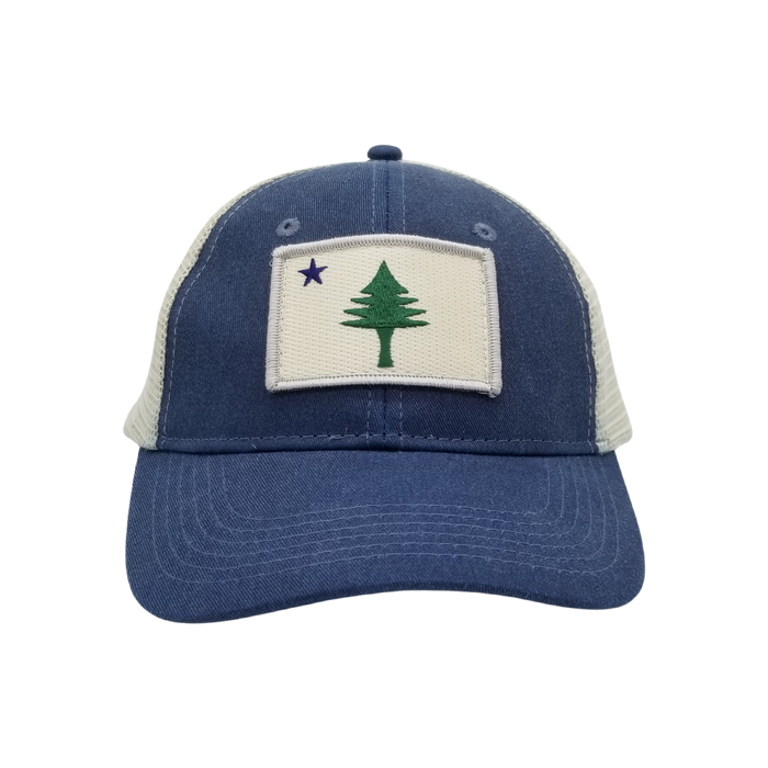 ME Flag Patch Stone Wash Trucker Hat