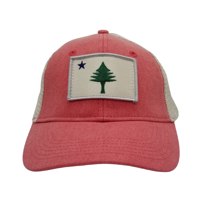 ME Flag Patch Stone Wash Trucker Hat