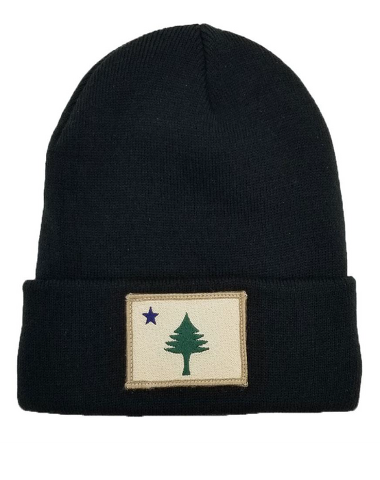 Maine Flag Fleece-Lined Knit Beanie